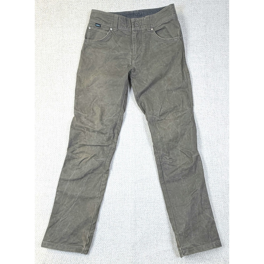 KUHL Free Rydr Pants Mens 34x30 Olive Green Vintage Patina Dye Work Hiking